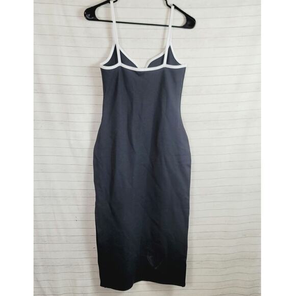 ABERCROMBIE & FITCH MIDI BLACK DRESS W WHITE TRIM, SZ SMALL TALL - Picture 8 of 13